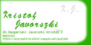 kristof javorszki business card